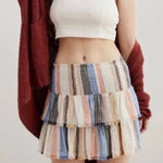Aerie Tiered Ruffle Striped Skirt Womens Size Small Photo 0