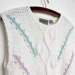 Vintage Vine Pullover Knit Sweater Vest White Size M Photo 3