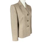 Le Suit  Petite tan gold long sleeve collared button down blazer jacket 4P Photo 1