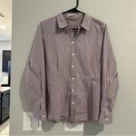 J.Jill  Striped Button Down Long Sleeve Shirt LARGE Photo 1