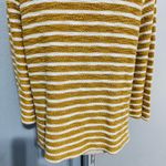 Old Navy  Women Mustard and White Striped Long‎ Sleeve Relaxed Sweater Size L Photo 5
