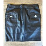 Generation Love Ari Vegan Leather Cargo with Rhinestone Buttons Skirt Black Size Photo 3