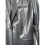 Sofia Vergara Jeans Women’s Soft Faux Leather Single Breasted Blazer Black Sz M Size M Photo 1
