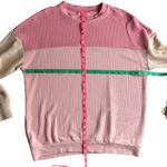 Ribbed Loose Long Sleeve Top Women's Small Casual Cute Sweater Textured Pink Tan Photo 7