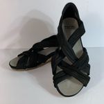 Earth Brand Earth Ficus Gemini Womens Leather Wedge Sandals Slides Size 8.5 M Black Photo 0