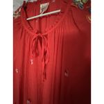 Fig and Flower Floral Embroidered Button Up Shirt 2X Orange Fall L/S Holiday Size undefined Photo 5