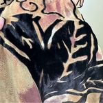 Velvet Burnout Black & Tan Floral Scarf Photo 4