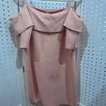 Audrey Ann Pink Textured Cold Shoulder Ruffle Dress Metallic Patterned Size M Photo 1