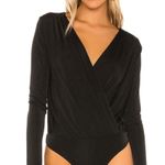 Free People Intimately Turnt Draped Bodysuit Black Long Sleeve Size Small Photo 1