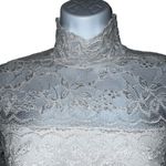 Bebe Gorgeous Bright White Intricate Lace L/S Stretch Top EUC Size XS Photo 1