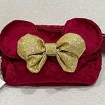 Disney Minnie Mouse Burgundy Quilted Velvet Crossbody Belt Bag NWT Photo 7
