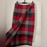 Old Navy  Vintage 1994 Red Black Plaid Long Pencil Skirt Photo 2