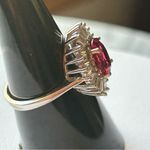 925 Silver rubi halo cz baguettes size 7.5 Photo 3