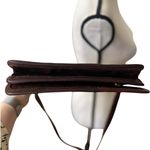 Source Unknown Vintage Unbranded Chocolate Brown Leather Crossbody Satchel 10x11 inches Photo 7