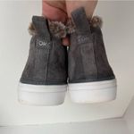 Toms Sneaker Bryce High Top Slip-On Bootie Suede Leather Fur Trim Comfort Grey Photo 9