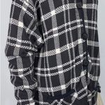 Diane Von Furstenberg  Vintage Cotton Gray~White Plaid Button Cardigan Sweater 2X Photo 3