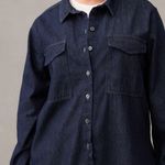 Pilcro NWT New Anthropologie  Navy Button Down Shirt Photo 7