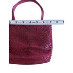 Bloomingdales Vintage Beaded Raspberry Cocktail Bag with Mirror Photo 6