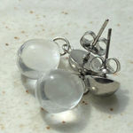 Handmade clear teardrop Czech glass simple minimalist earrings💛 Photo 7