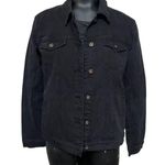 JustFab Black Denim Jean Jacket Size Small Photo 0