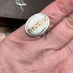 Vintage 1970s White Rhinestone Adjustable Boho Ring Stainless Steel Photo 12