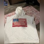 Fantastic Fawn  Gray Hoodie with American Flag Design Photo 2