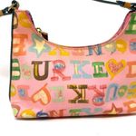 Dooney & Bourke Y2K Graffiti Logo Shoulder Bag – Pink Multicolor Vintage Photo 1