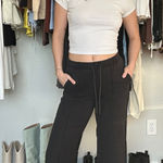PINK - Victoria's Secret  Black Wide-Leg Pants Photo 0