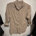 Soft Surroundings  button down tan shirt small Photo 1