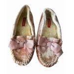 Unionbay Moccasin Slipper Womens Size 8M Shoe Pink Velvet Bow Faux Fur Lined Photo 0