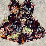 Band of Gypsies Multi-color Sleeveless Floral Romper with Tie in front Photo 7