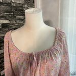 Derek Heart Crop Top Long Sleeve Large Floral High Waist On/Off Shoulder Barbie Photo 1