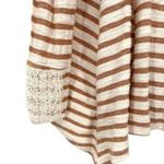 Entro Striped Crochet Lace Hooded Cardigan Sweater Photo 6