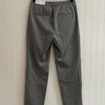 Loft  Soft Knit Tapered Pull-On Elastic Drawstring Pant Gray White Pinstripe XSP Photo 2