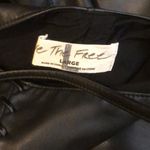 Free People  Faux Black Leather Spaghetti Strap V-Neck Dress w Pockets Sz L Photo 8