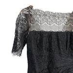 Tracy Reese Black Eyelash Lace Short Sleeve Cocktail Sheath Dress Size 8 Photo 2