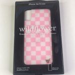 Wild Flower New  IPhone X/Xs Pink and White Neon Checked Case Photo 0