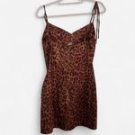 LPA  Brown Cheetah Leopard Print Mini Dress Sweetheart Pleat animal print M Photo 2