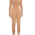 Naked Wardrobe New  Nordstrom Snatched High Waist Ribbed Joggers | Tan Mauve | S Photo 2