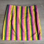 STAUD  Panda Rainbow Stripe Cotton Mini Skirt 2 Photo 3