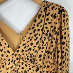 NICHOLAS Leopard Gathered Frill Mini Dress Silk Brown Size 12 Photo 12