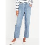 Old Navy OG Chino High Rise Utility Slouchy Ankle Denim Jeans Elastic Waist XL Photo 4