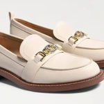 Sam Edelman Christy Patent Leather Chain Detail Loafers Flats Cream Ivory 7 Photo 0