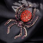 Spider silver plated/red/black Rhinestone Brooch Women Suit Brooches Pin faux fa Photo 3