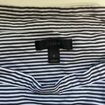 J.Crew 100% Cotton Navy Blue & White Striped Funnel Button Neck Top Photo 8