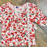 Old Navy NWT Floral V-neck Ruched 3/4 Sleeve Small Photo 2