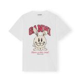 Ganni  Have A Nice Year Crew Neck T-Shirt White Size 34 Photo 1