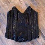 Y2K Goth Vampy Renaissance lolita Corset Top sequins black tie back XL Photo 0