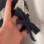 Necessary Objects  Navy and Gray Short Sleeve Blouse Photo 3