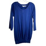 See By Chloe  Sweatshirt Dress Pockets Bottom Pleat Womens Size 2 Blue Bow Photo 4